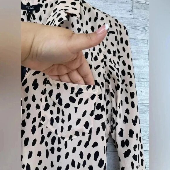 Rails Rebel 100% Silk Blush Spotted Button-Down blouse small - Picture 9 of 16